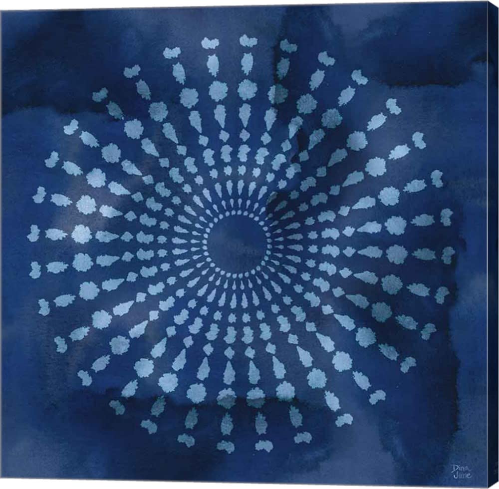 Dina June Indigo Splash V Canvas Wall Art - 24x24 Inch Gallery Wrapped Modern Painting for Living Room, Bedroom & Office Decor
