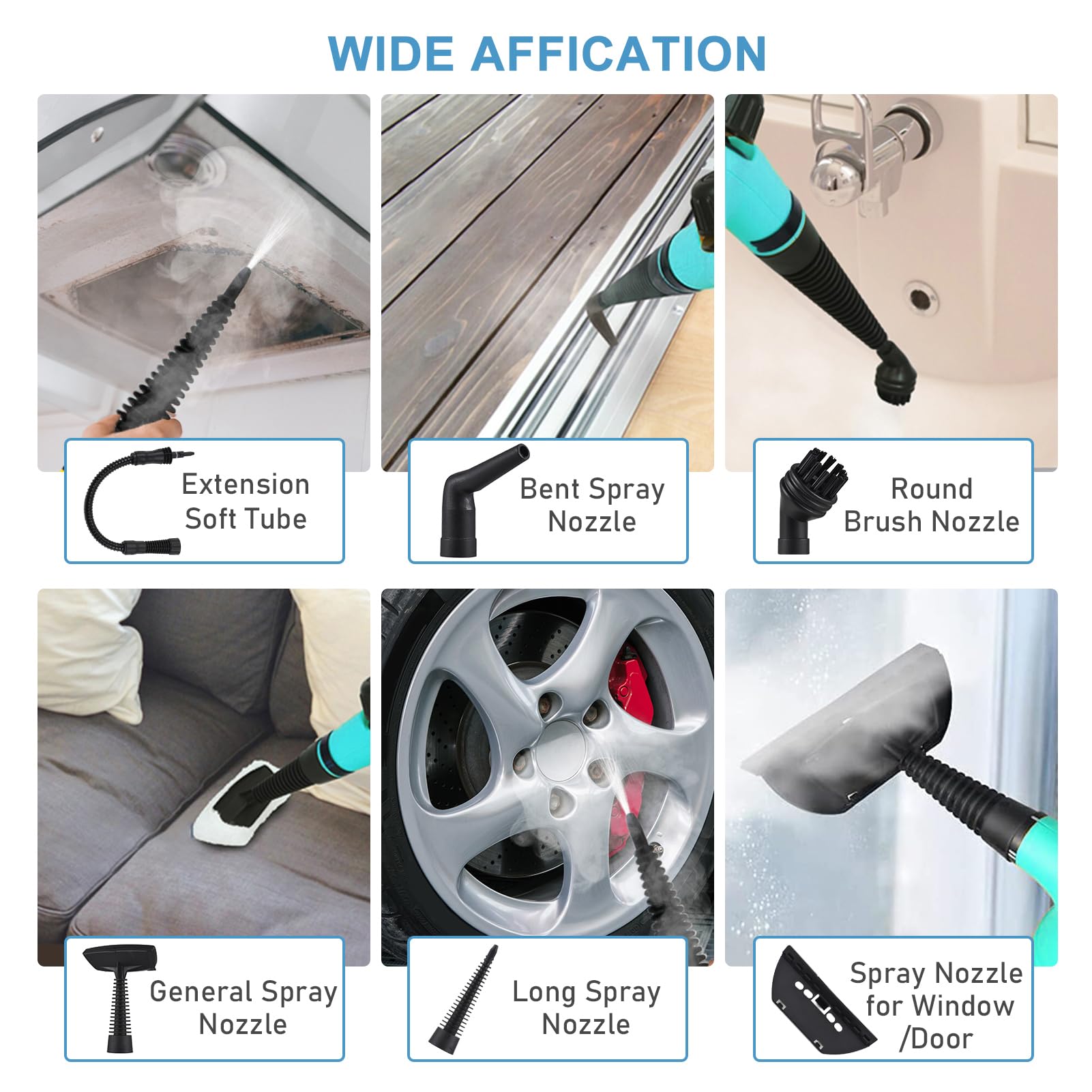 1050W Handheld Steam Cleaner with 9 Accessories - Multi-Surface Pressurized Portable Steamer for Home, Kitchen, Bathroom & Car Cleaning - Safety Lock Design - Perfect for Removing Stubborn Stains, Sanitizing Surfaces & Deep Cleaning Grout