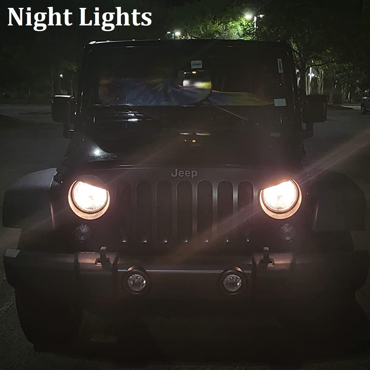 Angry Bird Style Jeep Wrangler JK & Unlimited (2007-2018) Headlight Cover Rings - Black Trim Accessories for Off-Road Mods & Custom Decor | Perfect for Jeep Enthusiasts & Outdoor Adventures