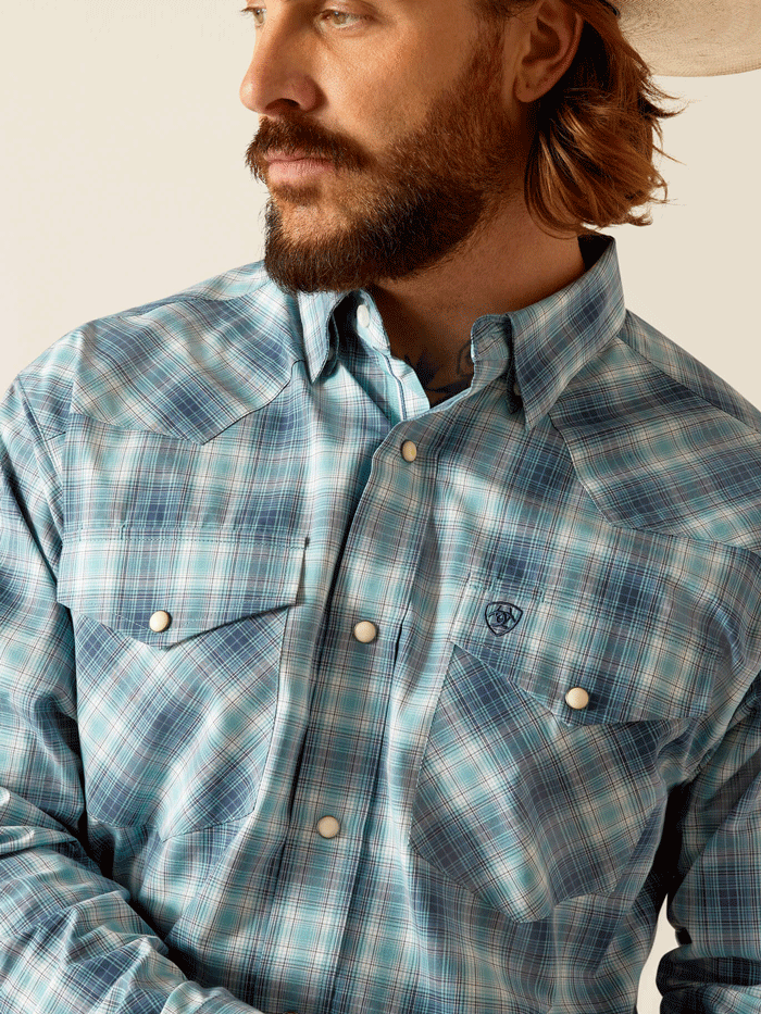 Ariat Men's Pro Series Payton Classic Fit Shirt - Blue | Western Work Shirt for Ranch, Rodeo & Casual Wear