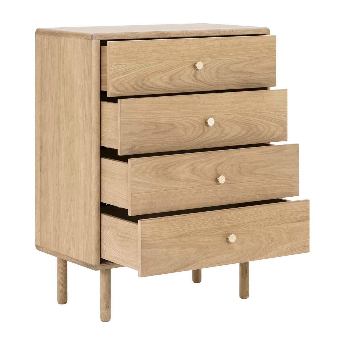 Antique Brass 4-Drawer Chest - Vintage Storage Cabinet for Bedroom, Living Room & Office Organization | Solid Wood Construction & Elegant Finish