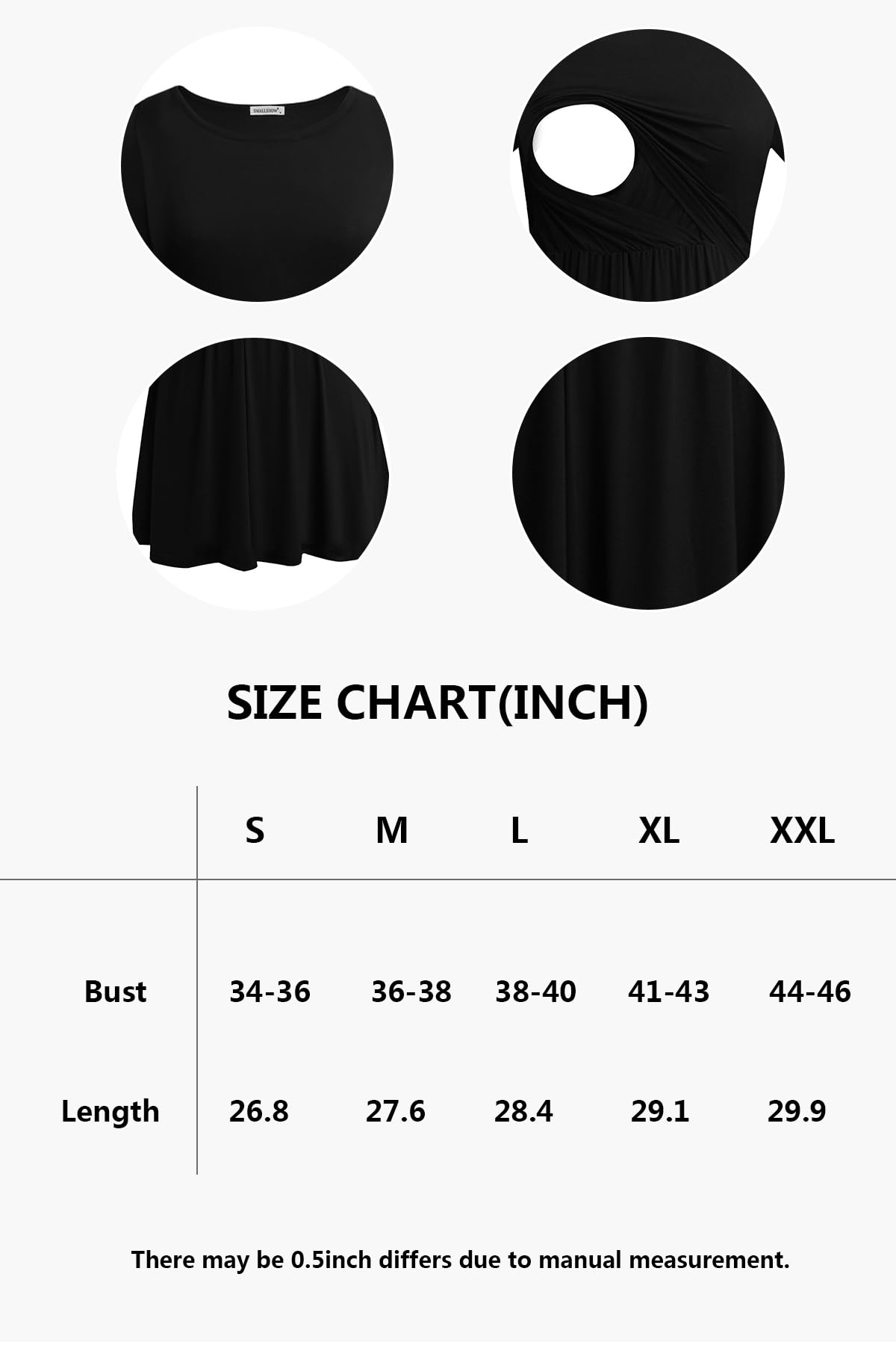 Smallshow Women's Maternity Nursing Tops 3 Pack - Soft Short Sleeve Breastfeeding Shirts for Nursing Mothers | Comfortable & Stylish for Pregnancy, Postpartum & Everyday Wear