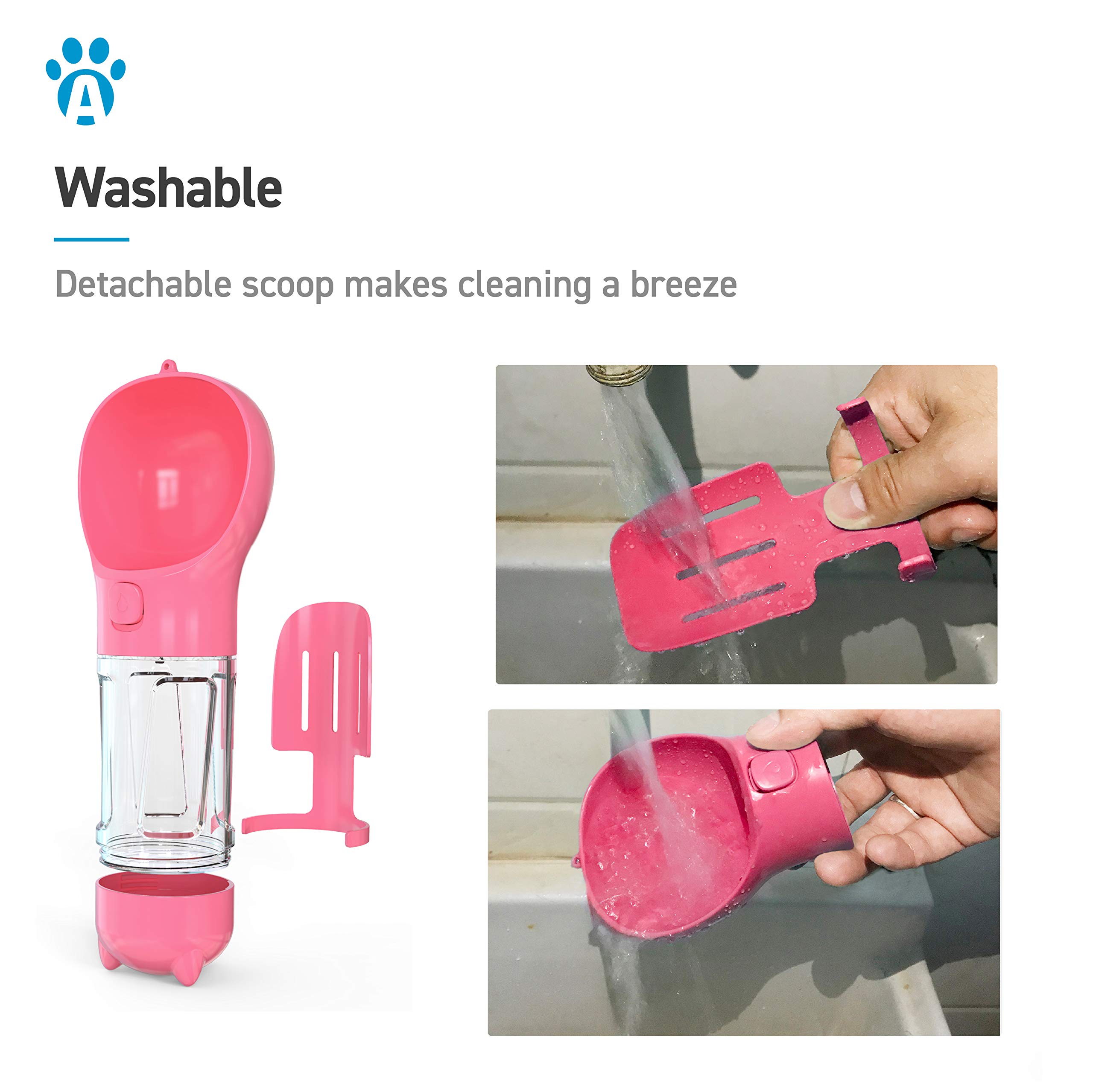Portable Dog Water Bottle with Leak-Proof Bowl, Poop Scoop, and Bag Storage - Ideal for Hiking, Travel, and Outdoor Adventures
