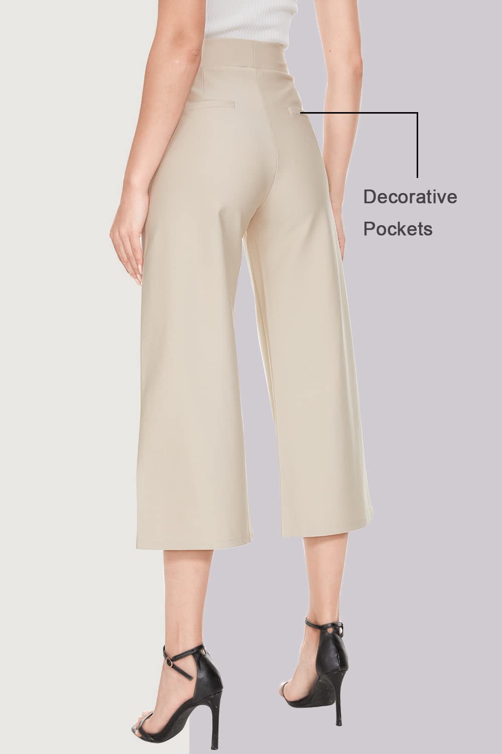 Tsful Women's Wide Leg High Waisted Dress Pants - Stretch Pull On Business Casual Work Slacks for Office & Summer | Perfect for Professional Wear & Comfortable Daily Outfits