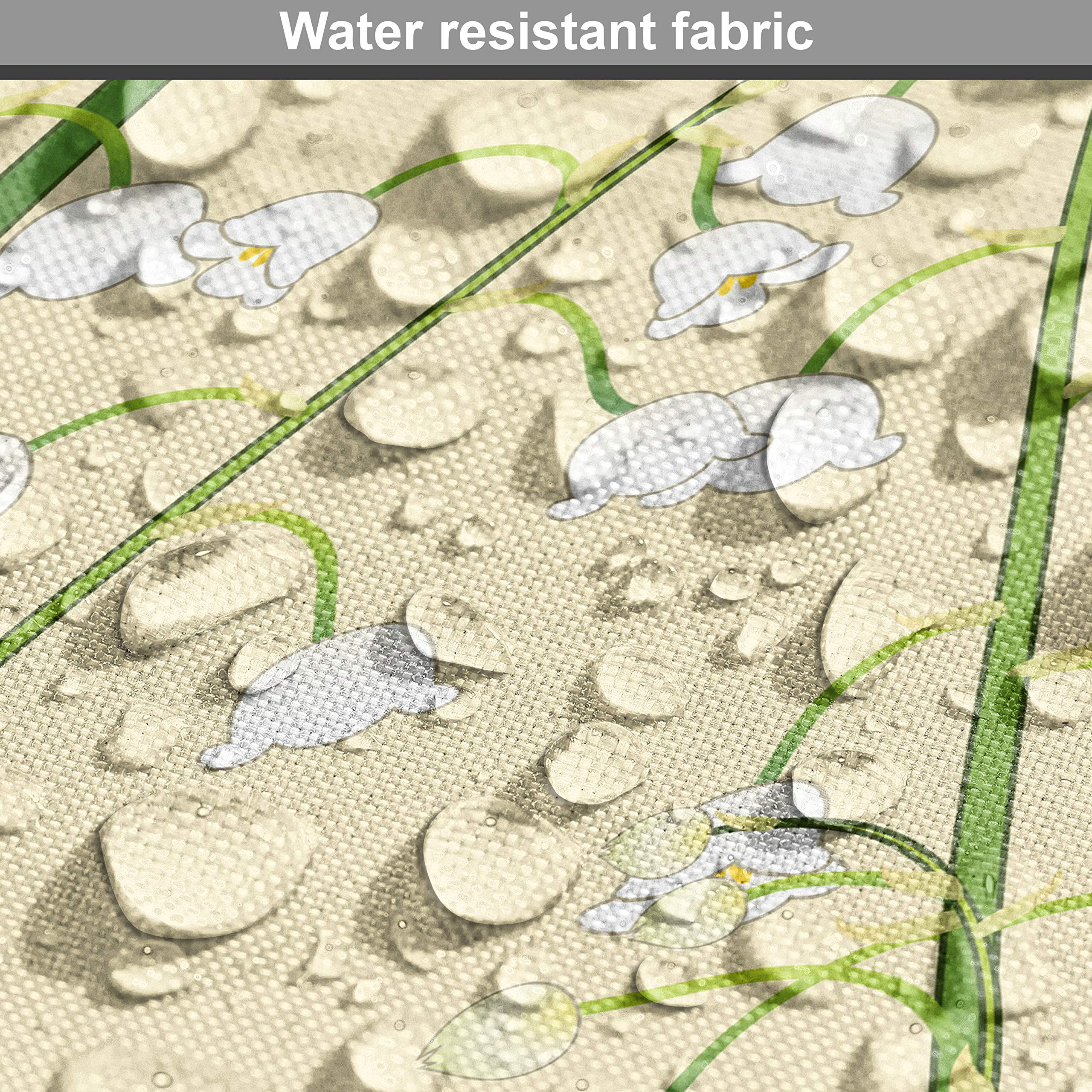 Lunarable Butter Yellow Fabric by The Yard - Spring Lily of The Valley Floral Print - 2 Yards Cream Fern Upholstery Fabric for Sofa, Curtains & Home Decor | Perfect for DIY Projects, Pillow Covers & Table Runners