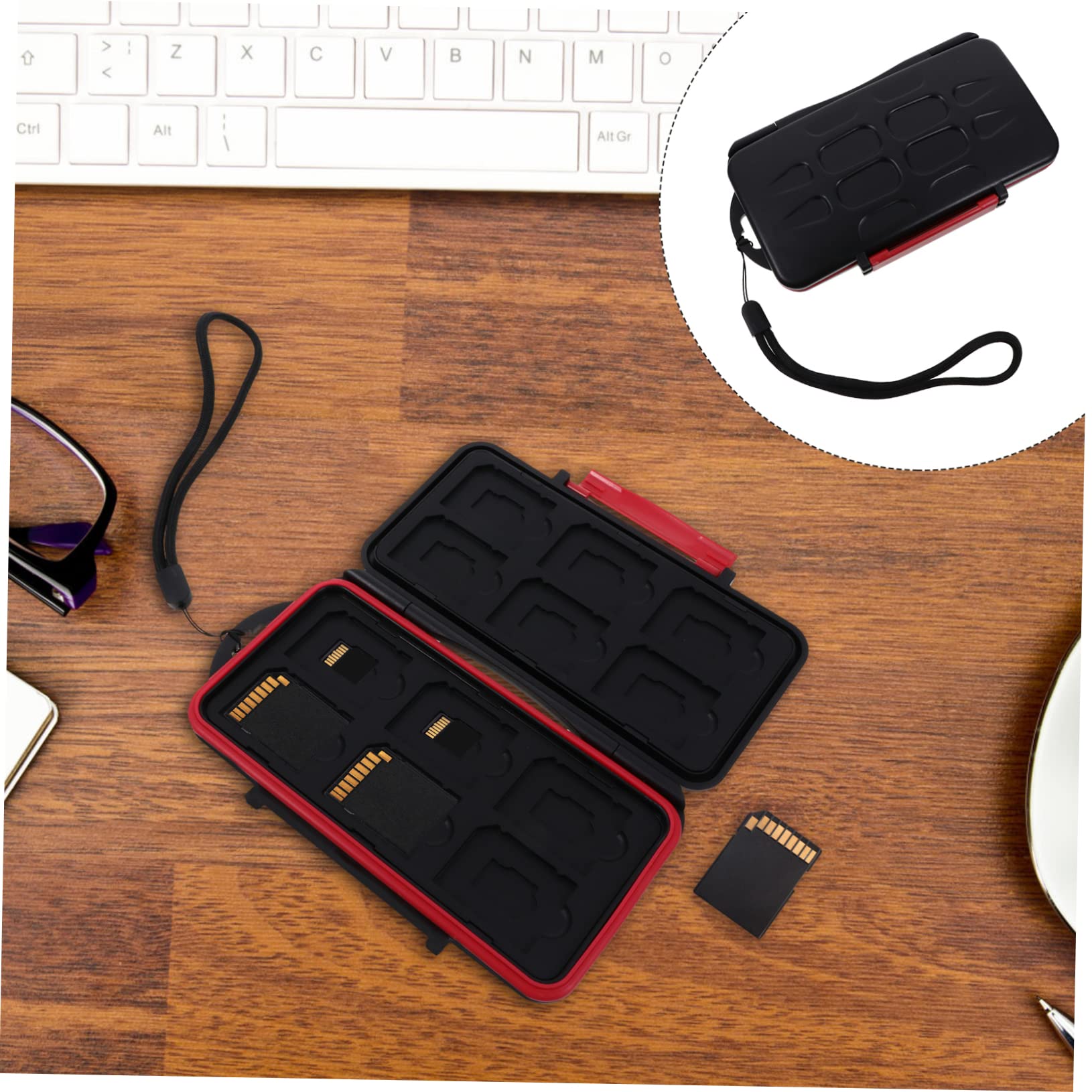 Gadpiparty 2 Pack Waterproof SD Card Storage Case - Plastic Memory Card Holder for TF, Micro SD Cards | Compact & Durable Card Organizer for Travel, Photography, Outdoor Adventures (Red)