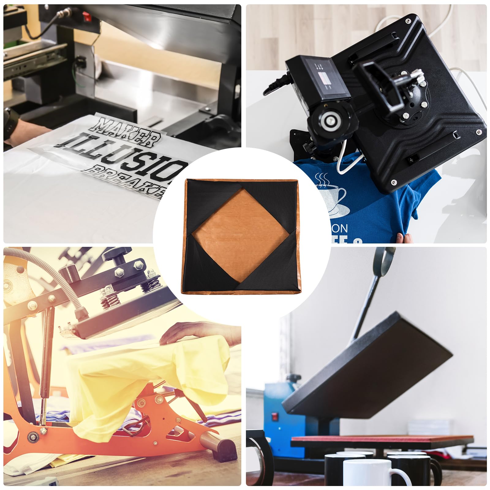 2PCS 15x15 Inch Heat Resistant Reusable Wrap Cover for Heat Press Machine - Sublimation Pressing Accessories for T-Shirts, Mugs & DIY Crafts