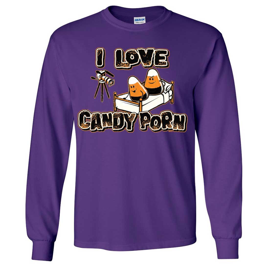 I Love Candy Porn Long Sleeve Shirt - Trendy Graphic Tee for Women & Men - Soft Cotton Casual Top - Perfect for Parties, Halloween & Everyday Wear