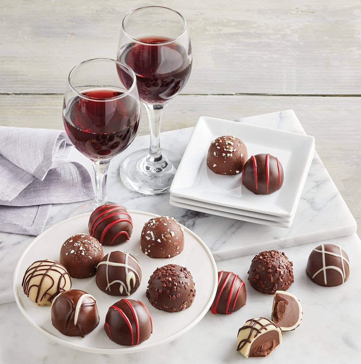 Harry & David Milk Chocolate Truffles - 50 Count Bulk Candy Box | Gourmet Chocolate Treats for Gifts, Parties & After Dinner Desserts | Rich Creamy Milk Chocolate Truffles Sampler