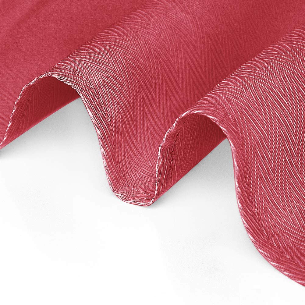 Premium 17x17 Inch Herringbone Polyester Cloth Napkins Set of 4 - Washable & Shiny Dinner Napkins in Wine Red for Family Dinners, Weddings, Cocktail Parties - Elegant Table Setting for Restaurants, Holiday Meals & Special Events