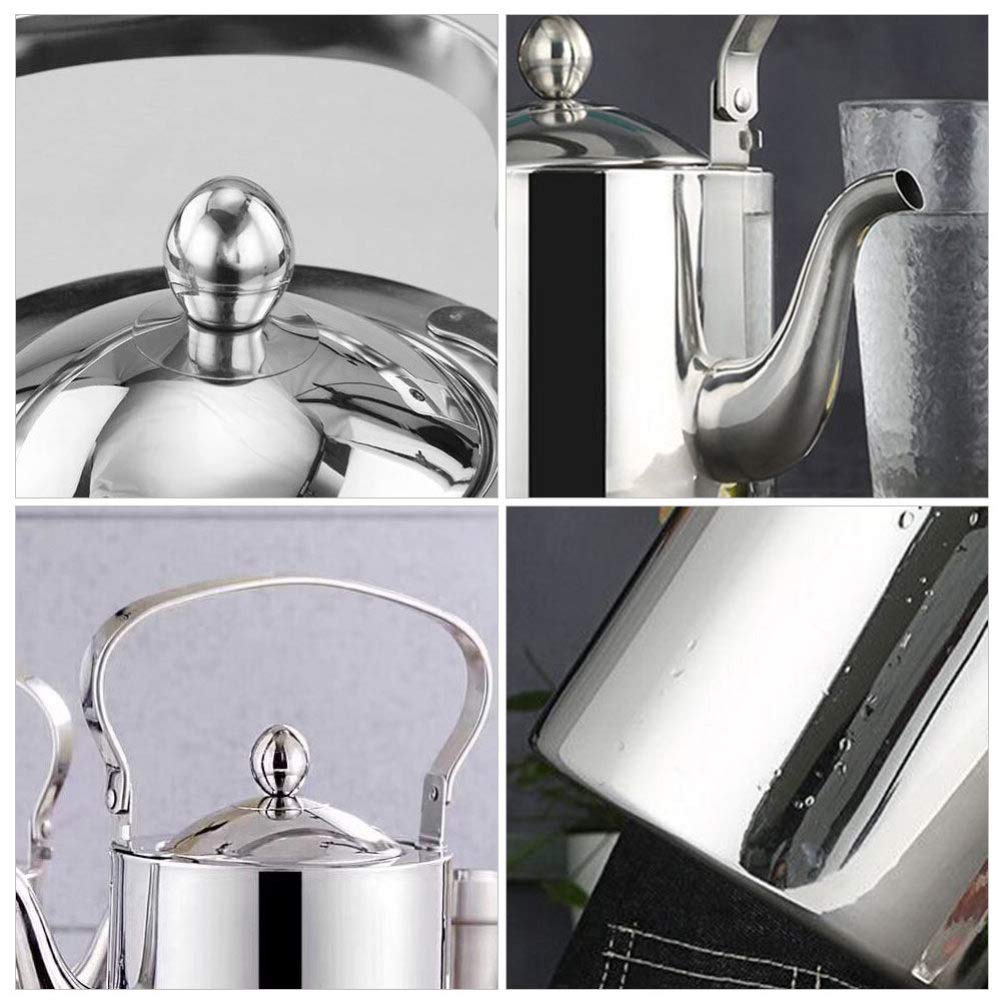 Premium Stainless Steel Teapot with Infuser - Stovetop Safe Tea Kettle for Loose Leaf & Herbal Tea - Perfect for Home, Office & Outdoor Tea Brewing