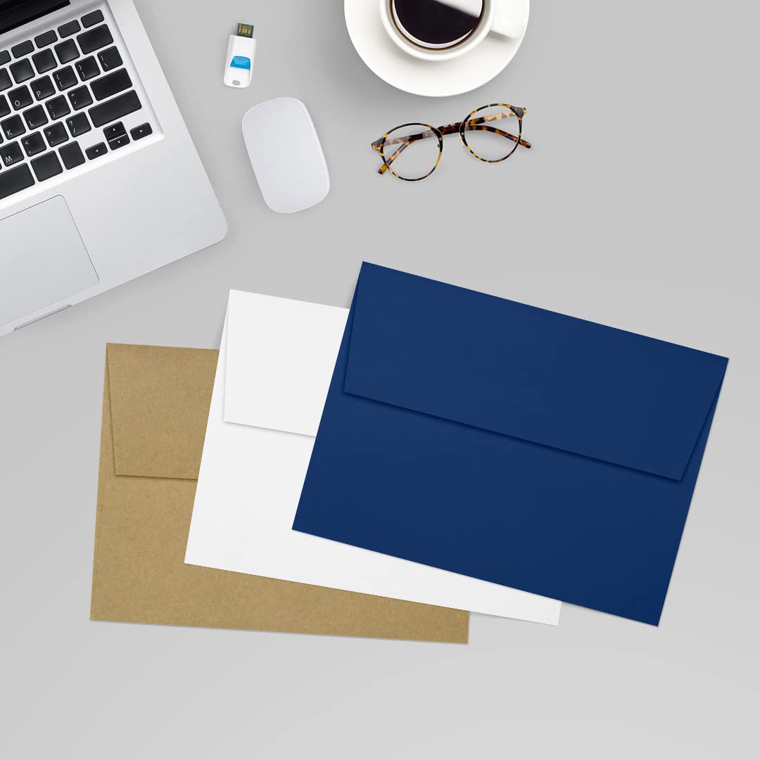 Premium LUXPAPER A7 Printable Invitation Envelopes (1000 Pack) - 80 lb. Navy Blue, 5.25
