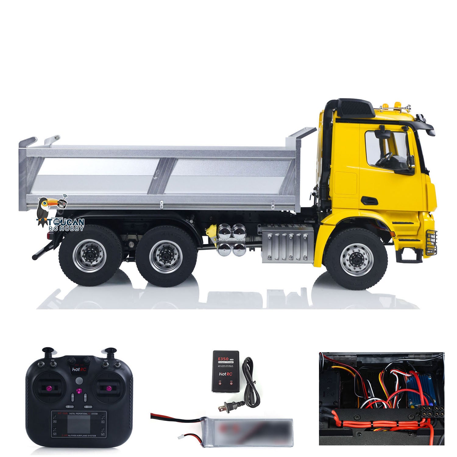 1/14 Scale RTR 6X6 RC Hydraulic Tipper Dump Truck with Metal Chassis, 2-Speed Transmission, Remote Control - Fast Free Shipping | Perfect for Construction Site Play, Off-Road Adventure & Collector's Display