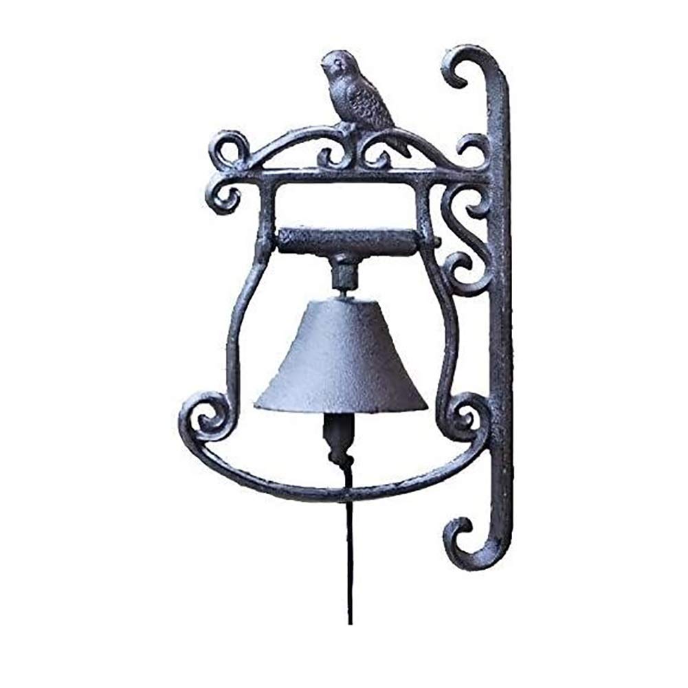 Vintage Cast Iron Antique Doorbell - Outdoor/Indoor Decorative Dinner Bell with Chimes, Wall Mounted Garden Ornament for Home Decor (Perfect for Farmhouse, Cottage, and Rustic Style Homes)