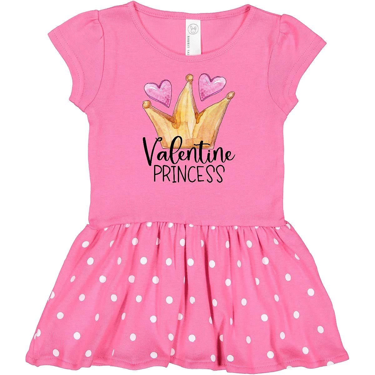 Inktastic Valentine Princess with Crown and Hearts Infant Dress - Adorable Baby Girl Outfit for Valentine's Day, Birthday & Special Occasions