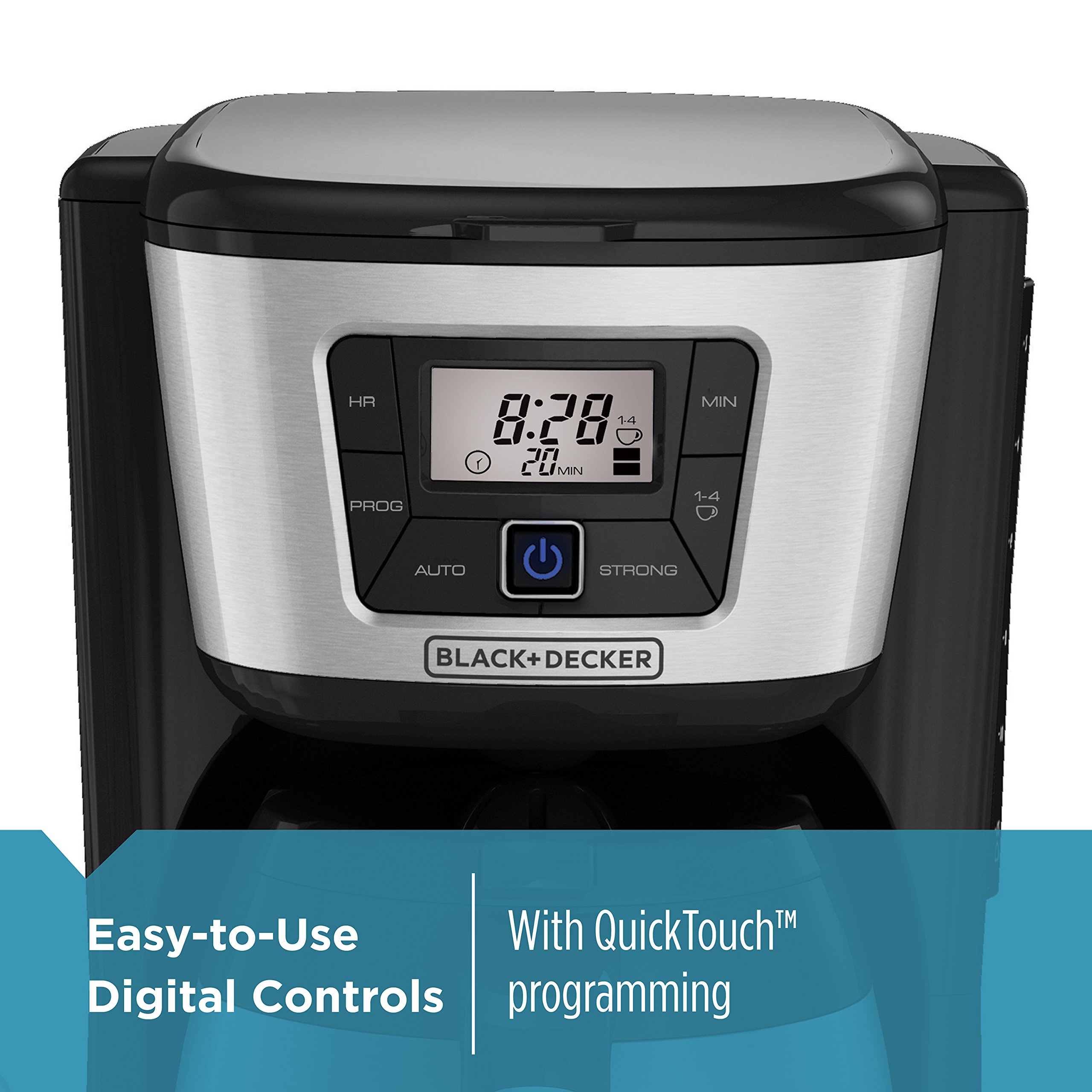 BLACK+DECKER 12-Cup Thermal Coffee Maker with Stainless Steel Carafe - Digital Programmable Coffee Machine for Home & Office - Keeps Coffee Hot for Hours - Easy to Clean & Use - Perfect for Breakfast, Meetings & Entertaining