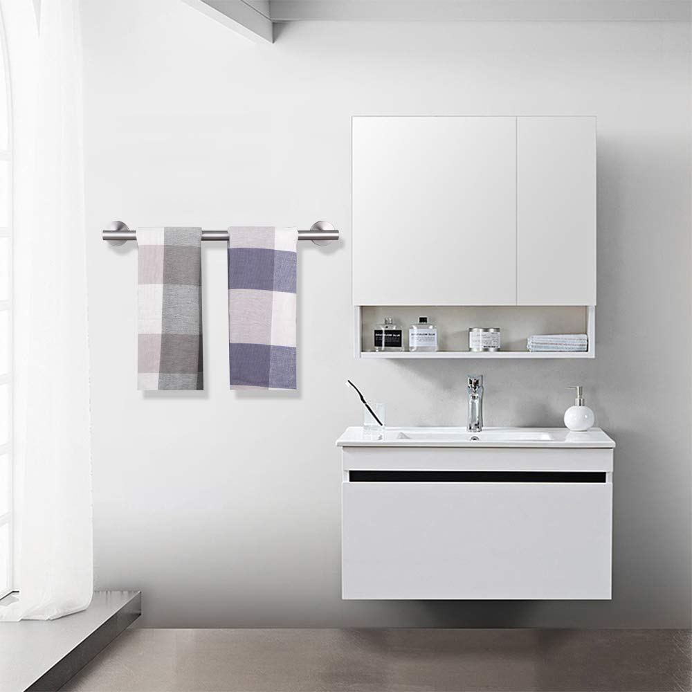 BEIGEEWY 18-Inch Stainless Steel Towel Bar - SUS 304 Brushed Nickel Wall Mounted Bathroom Towel Holder - Modern Bathroom Accessories for Spa, Shower & Home Decor