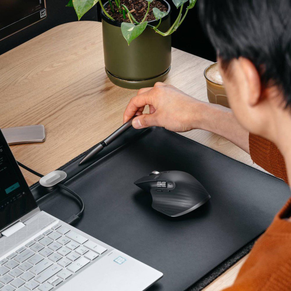ORBITKEY Slim Desk Mat - Black | Premium Non-Slip Office Desk Pad | Perfect for Home Office, Gaming & Workspace Organization