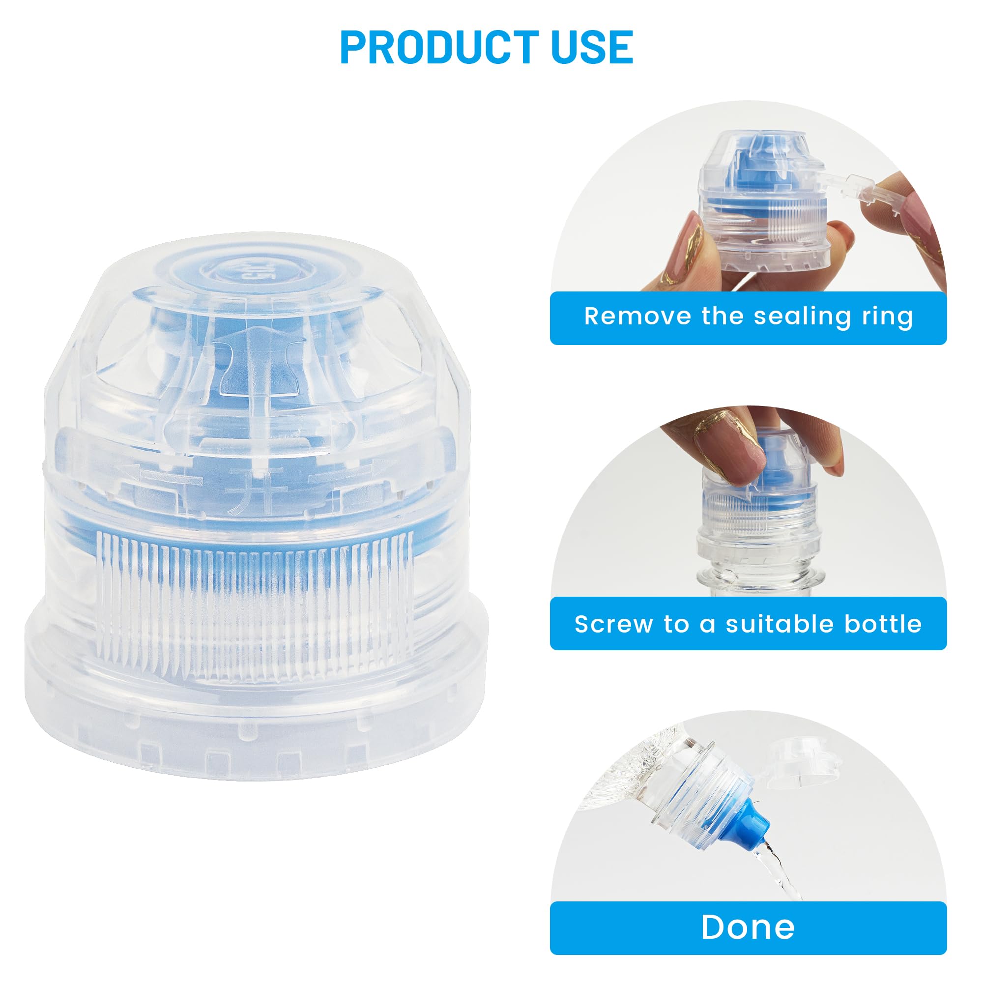 28mm Push Pull Cap - Replacement Water Bottle Flip Top Lids with Seal Tab for Smart Bottles & Soda Bottles (10 Pack) - Ideal for Gym, Hiking, Travel & Outdoor Activities