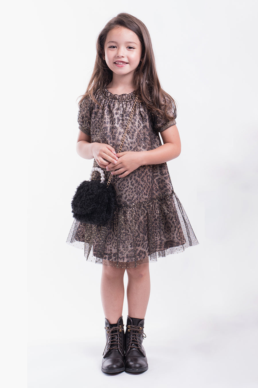Imoga Naomi Leopard Print Girls Dress - Cute Animal Print Party & Casual Outfit for Toddlers & Kids (Perfect for Birthday, Playdates & Special Occasions)