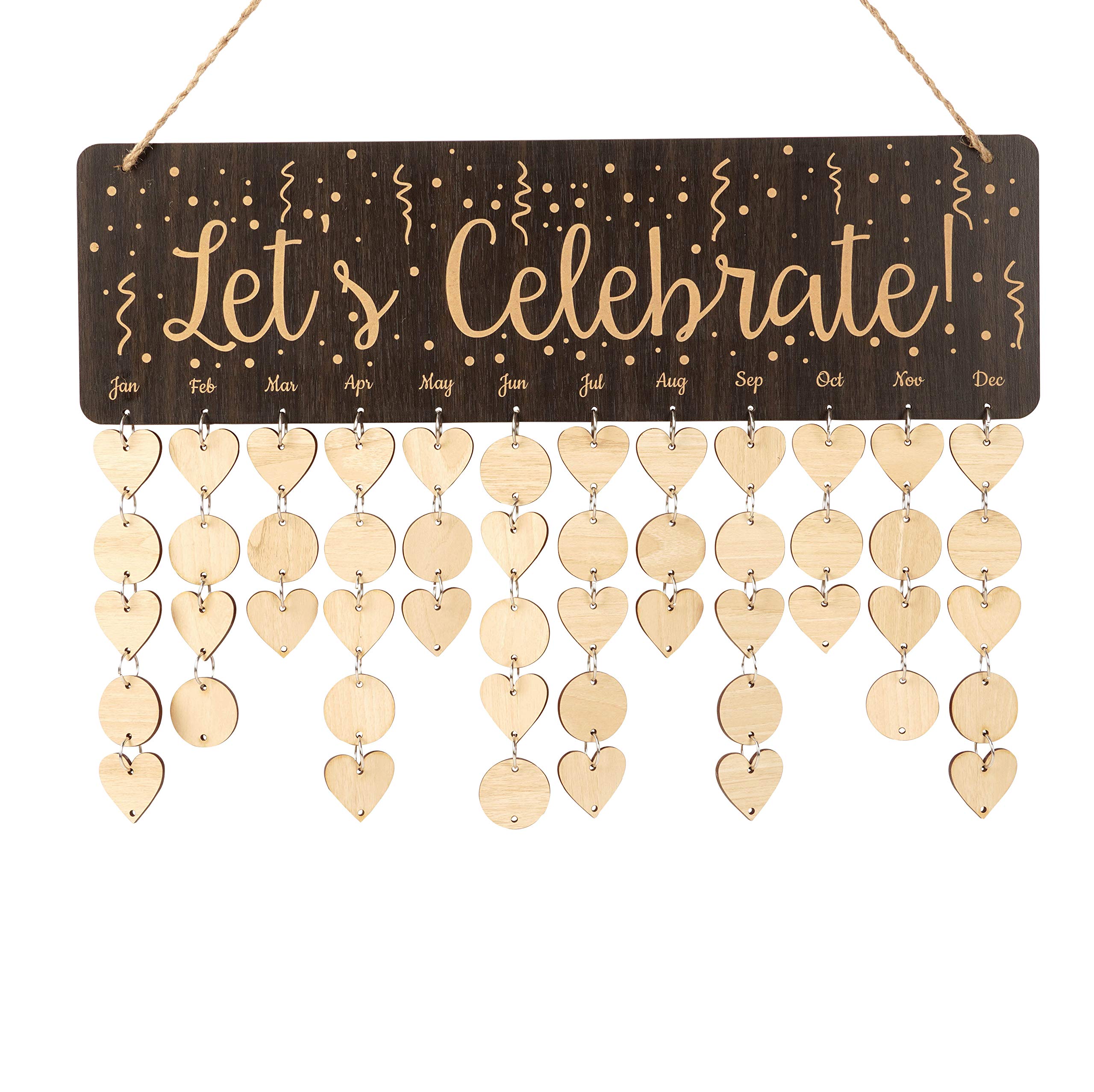 Wooden Birthday Calendar - DIY Hanging Plaque for Farmhouse Decor | Perfect Gift for Grandparents & Family Events