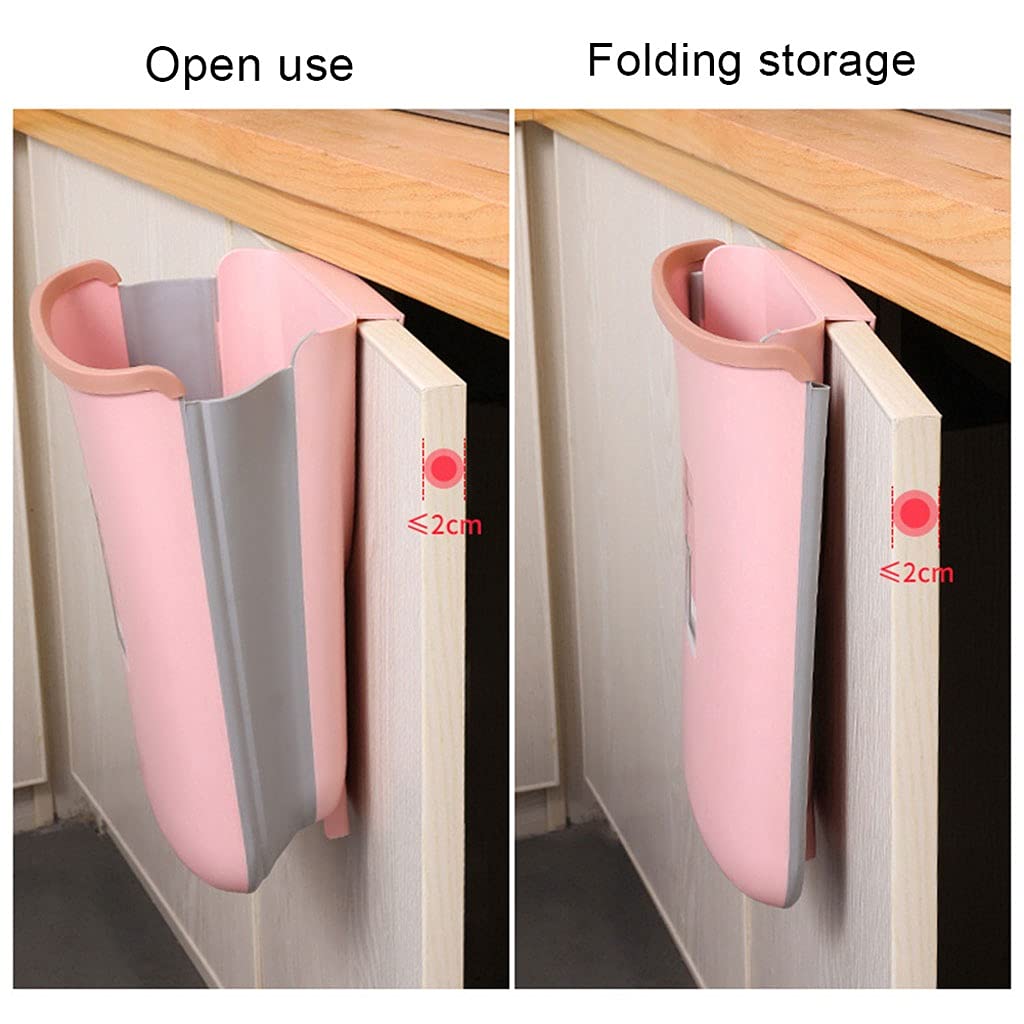 Foldable Wall-Mounted Kitchen Trash Can - White Waste Sorting Cabinet Door Storage Bin for Household & Kitchen Use | Space-Saving Solution for Small Kitchens & RVs