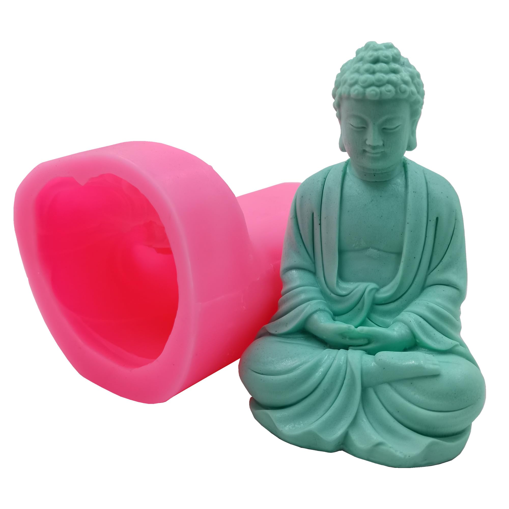Large Buddha Candle Silicone Mold - DIY Handmade Candle Making Kit for Resin, Gypsum, Cement Crafts - Perfect for Home Decor, Meditation Spaces & Spiritual Gifts