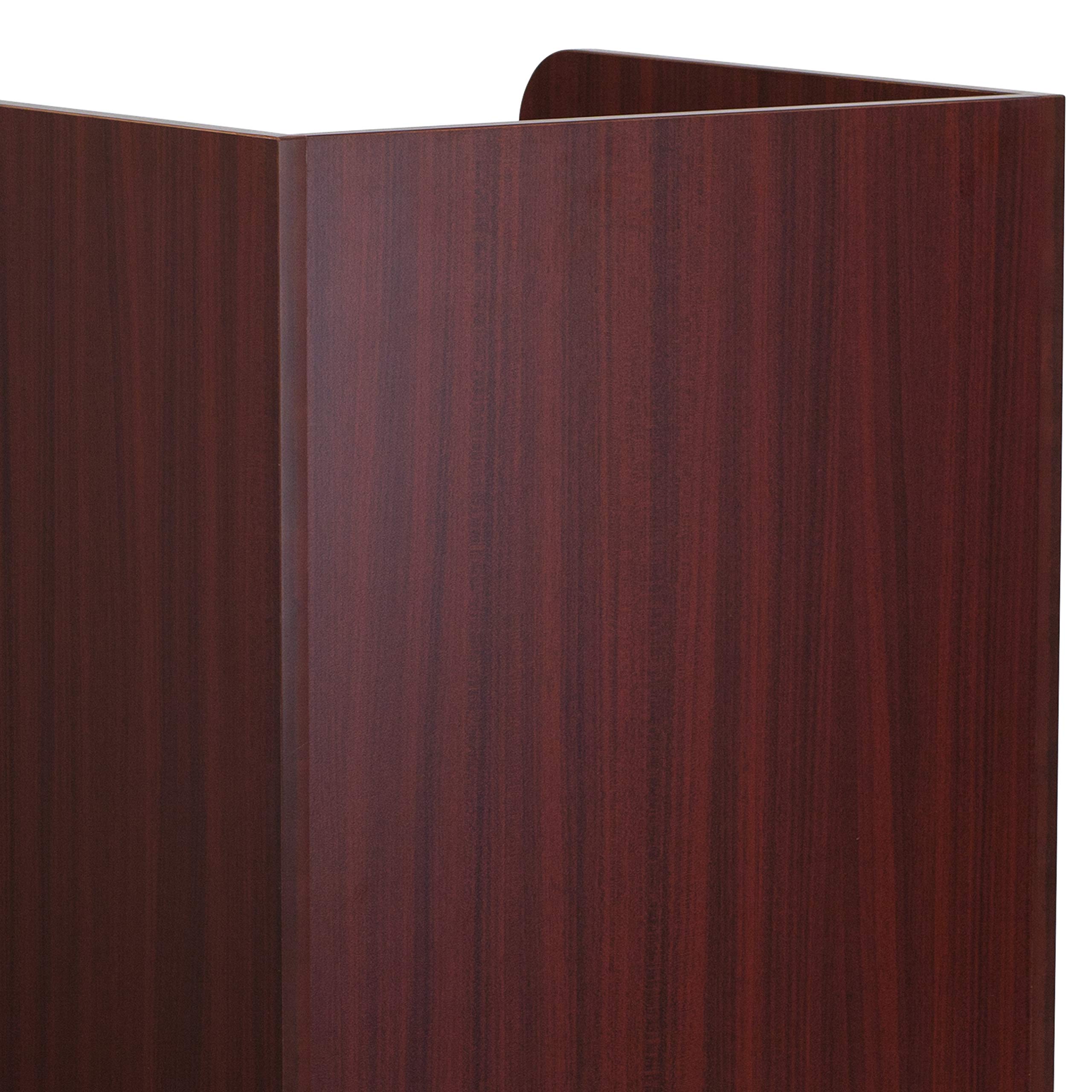 Flash Furniture Sony Laminate Wood Commercial-Grade Trash Can with Tray Top - Mahogany Restaurant Garbage Bin for Kitchen, Office & Public Spaces