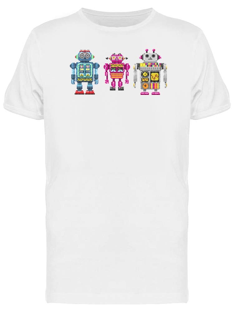 Pixel Robots Graphic T-Shirt for Men - Cool Gaming & Tech Inspired Tee - Perfect for Casual Wear, Gamer Outfits & Geek Fashion