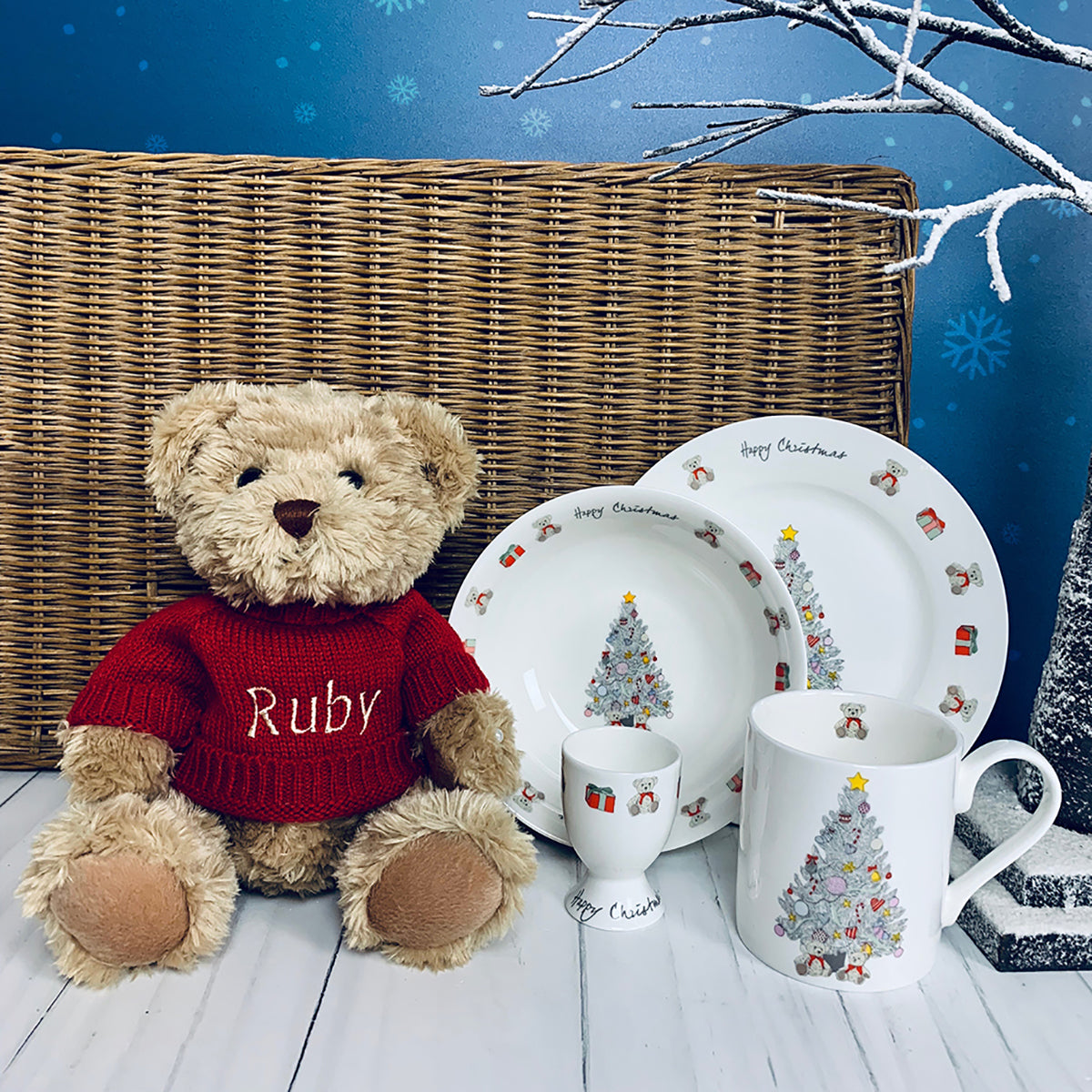 Bertie Bear's Christmas Morning Breakfast Set - Adorable Holiday Tableware for Kids & Family - Perfect for Festive Breakfasts, Christmas Gatherings & Holiday Celebrations