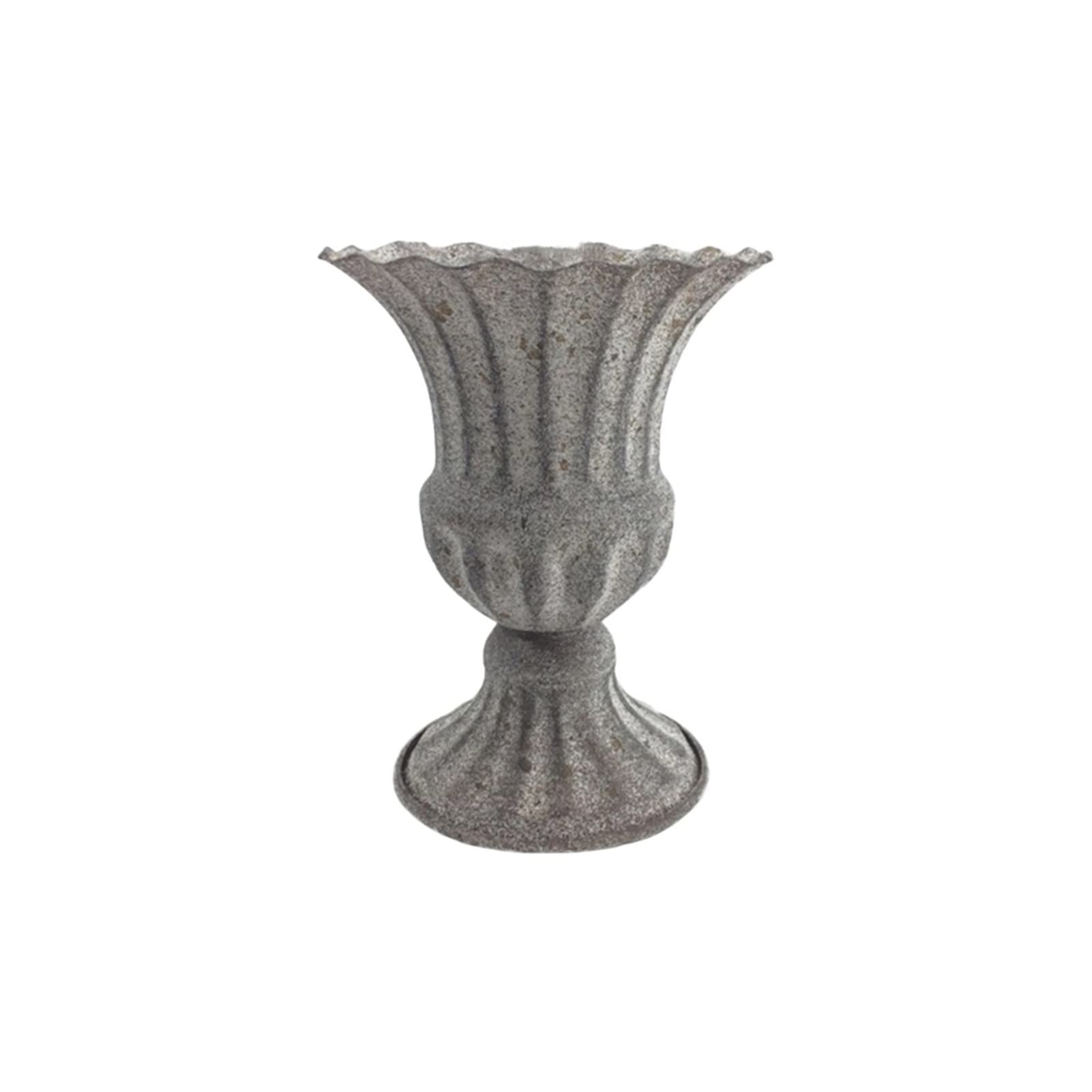TBUDAR 2-Pack Vintage Metal Flower Vases - Rustic Farmhouse Home Decor for Fresh & Dried Floral Arrangements, Table Centerpiece - Perfect for Living Room, Wedding, Dining Table Decor (Grey)