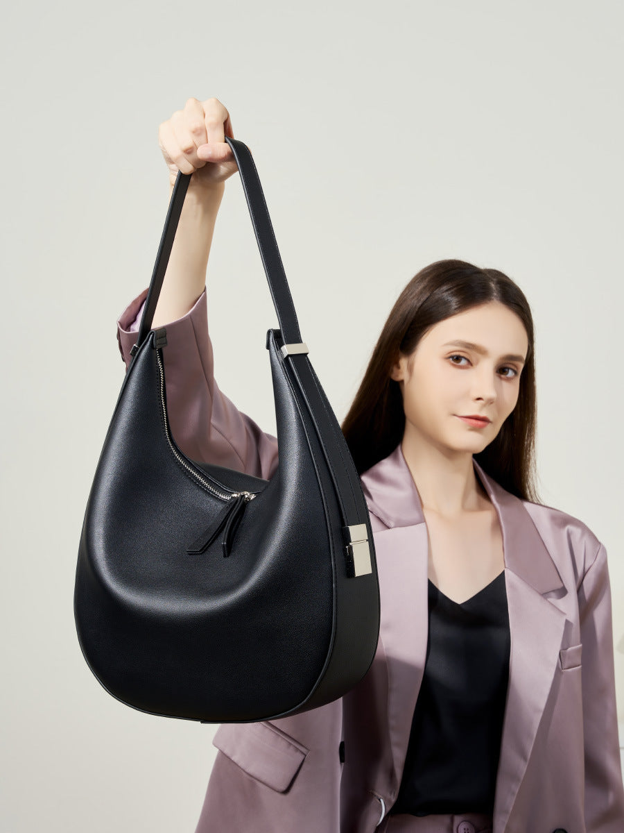 Stylish Curved Crescent Shoulder Bag for Women - Fashionable Crossbody Purse with Adjustable Strap, Perfect for Daily Use, Travel & Shopping