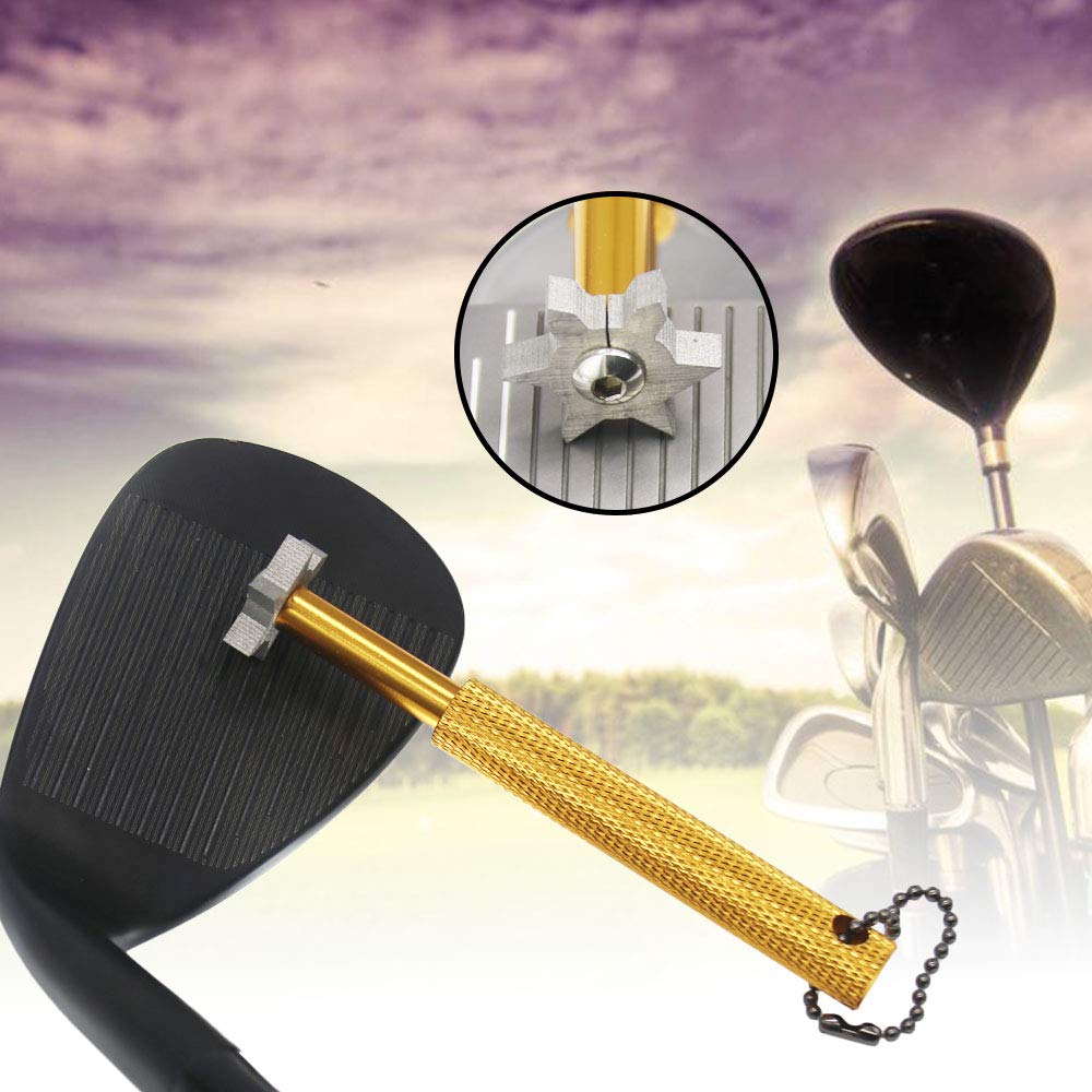 Premium Golf Groove Sharpener Tool with 6 Replaceable Cutters - Perfect for Iron Sets & Wedge Clubs - Improve Spin & Control on the Course