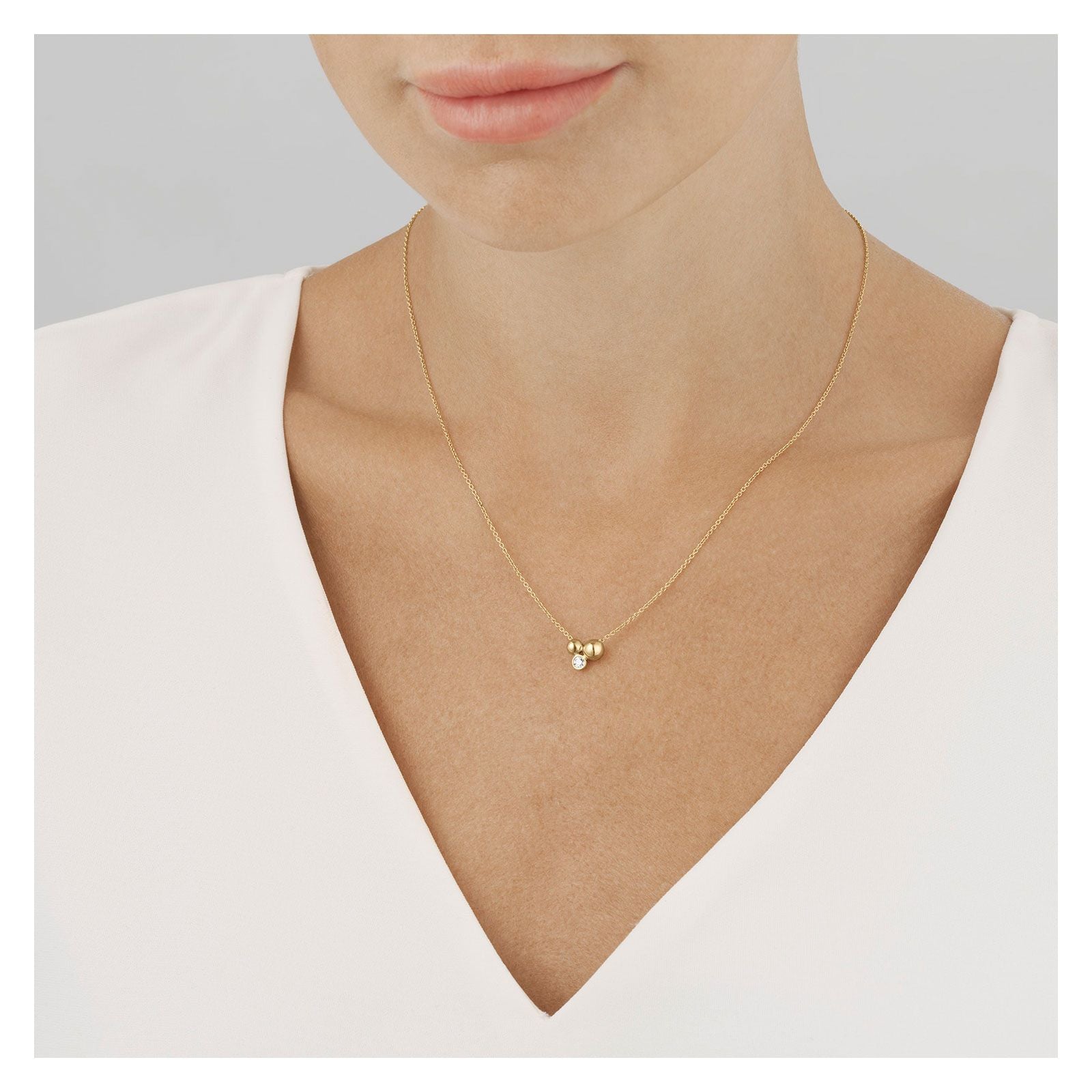 Georg Jensen MOONLIGHT GRAPES 18K Yellow Gold Diamond Pendant Necklace - Luxury Jewelry Gift for Women - Perfect for Weddings, Anniversaries & Special Occasions