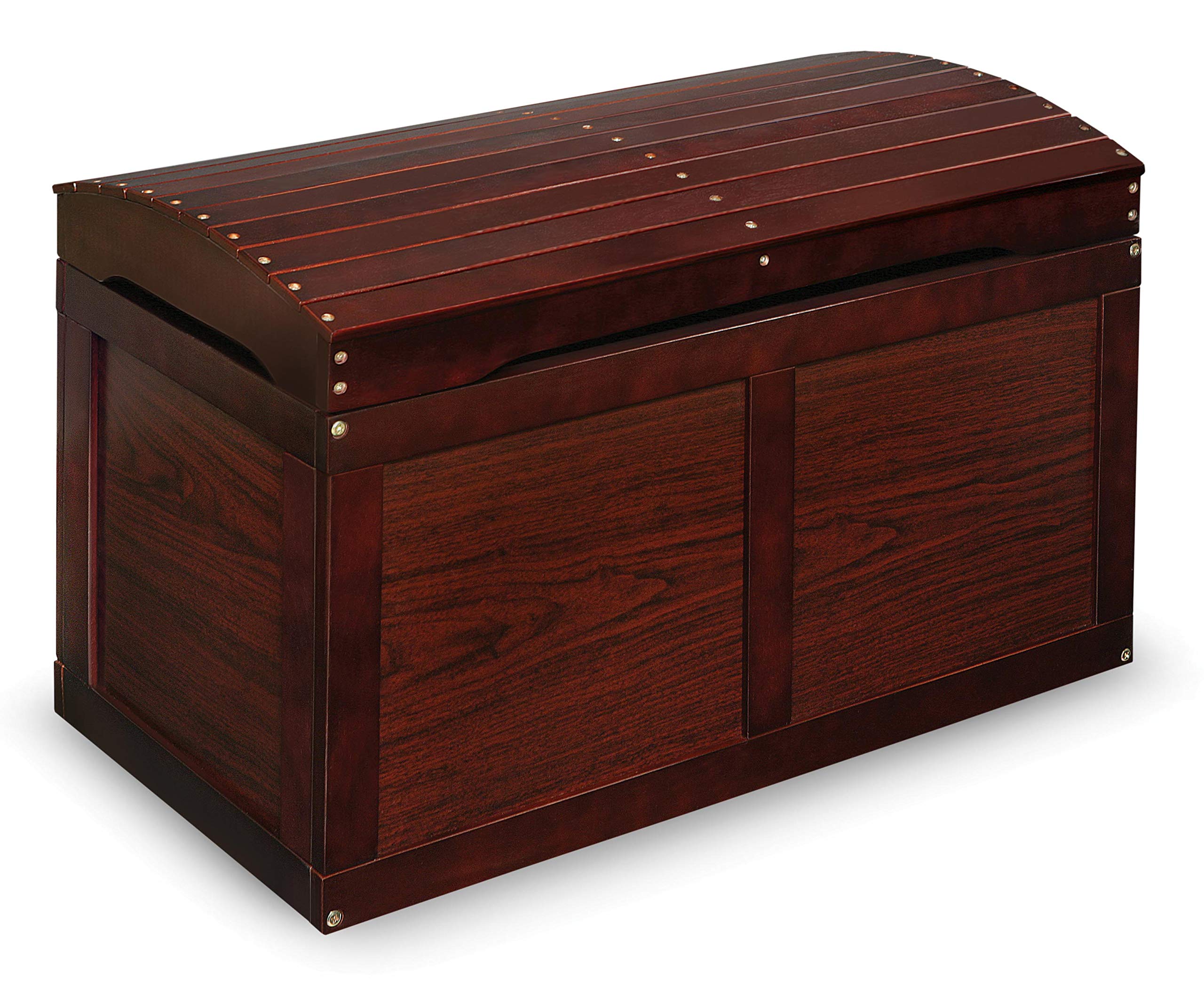 Badger Basket Kids Hardwood Toy Storage Chest with Safety Hinge - Natural Cherry Finish | Durable Wooden Toy Box for Nursery, Playroom & Bedroom Organization