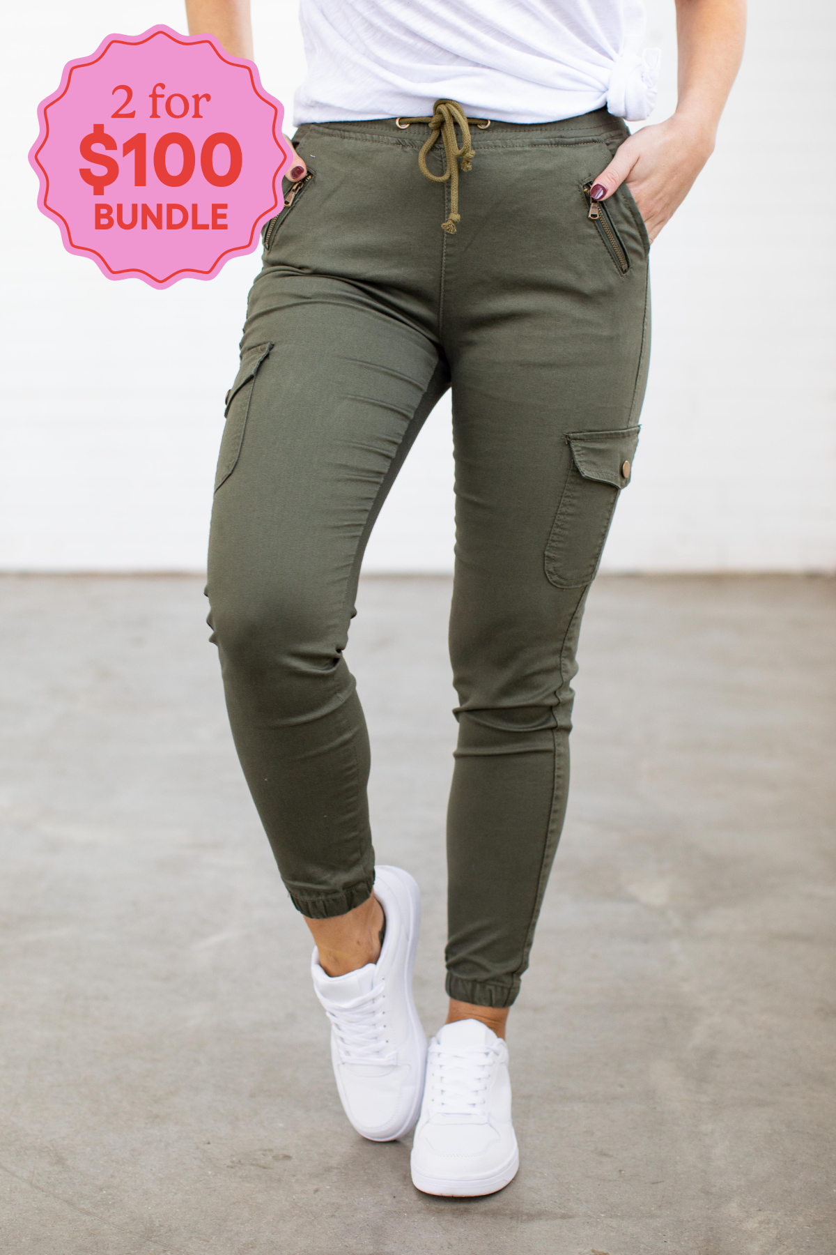 Florence Denim Joggers in Khaki - Stylish Comfort for Everyday Wear, Perfect for Casual Outings & Lounge Days