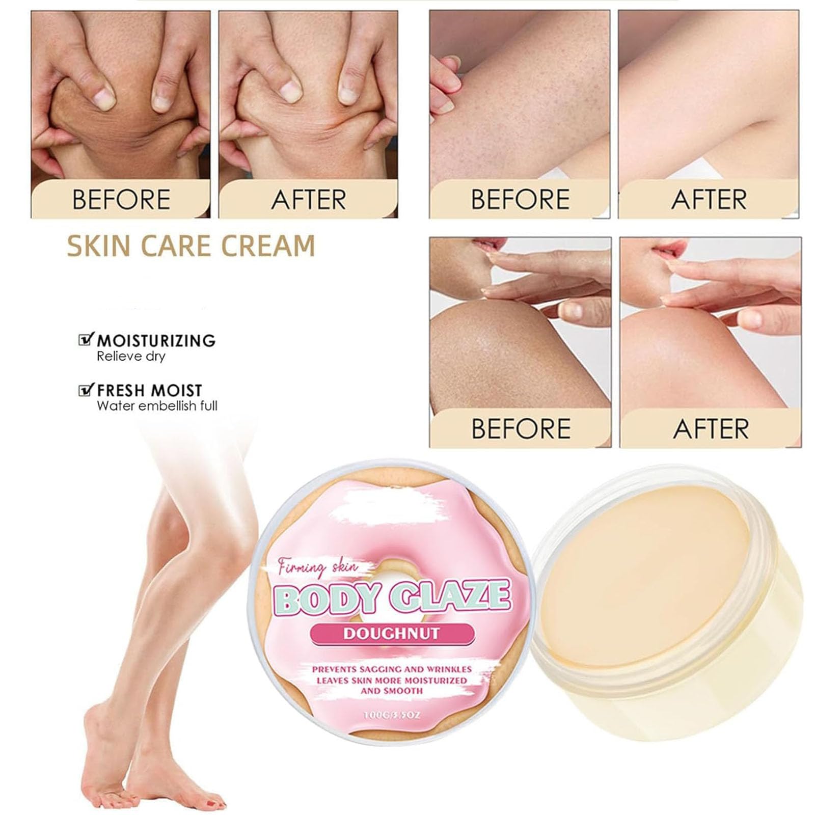 Canvas Beauty Body Glaze Whipped Body Butter for Dry Skin - Ultra Hydrating Donut-Scented Moisturizer for Women (2-Pack) | Perfect for Daily Skincare & Gift Giving