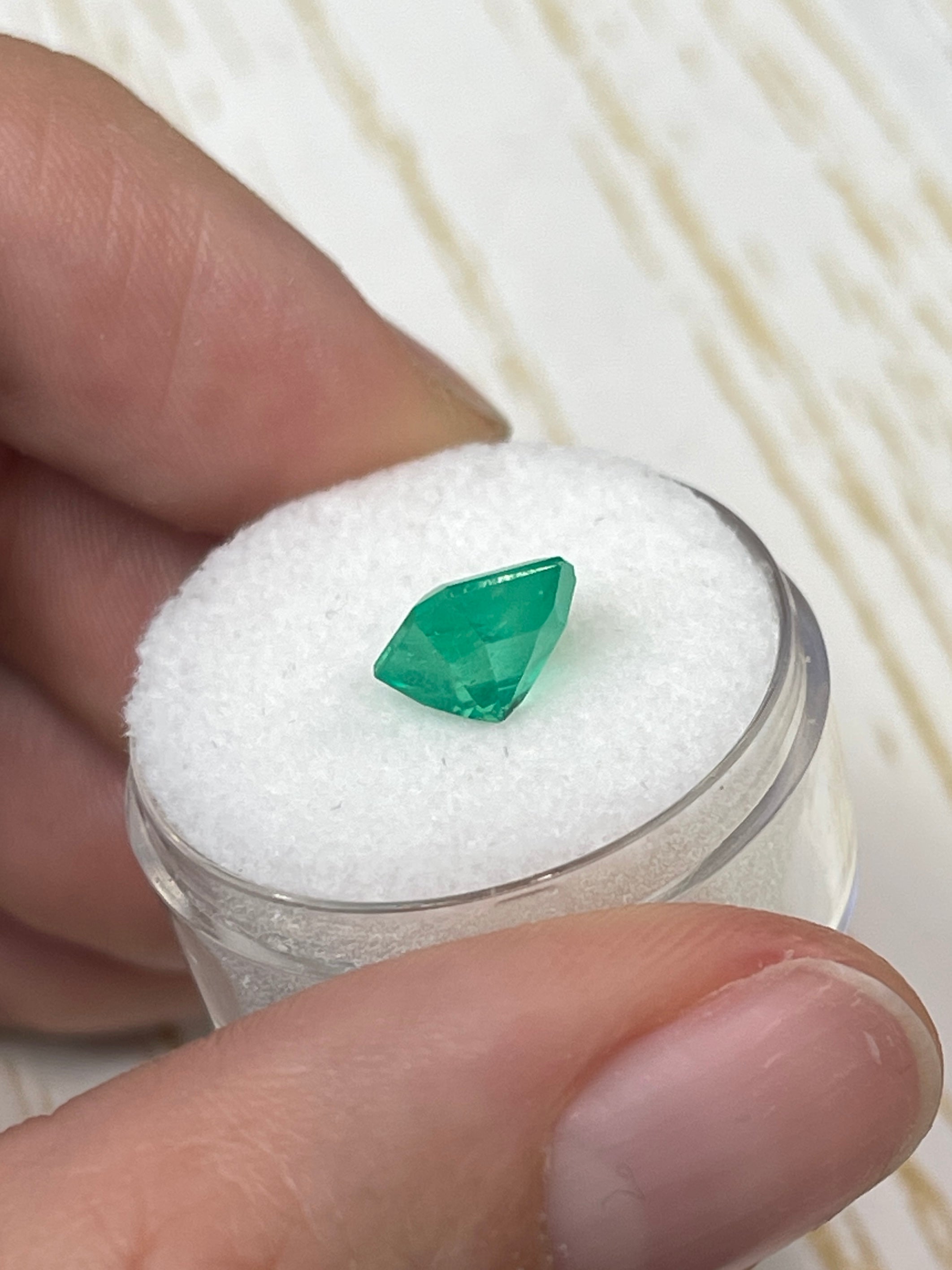 2.14 Carat Chunky Emerald Cut Natural Colombian Emerald Gemstone - Apple Green Color for Jewelry Making, Engagement Rings & Luxury Gifts