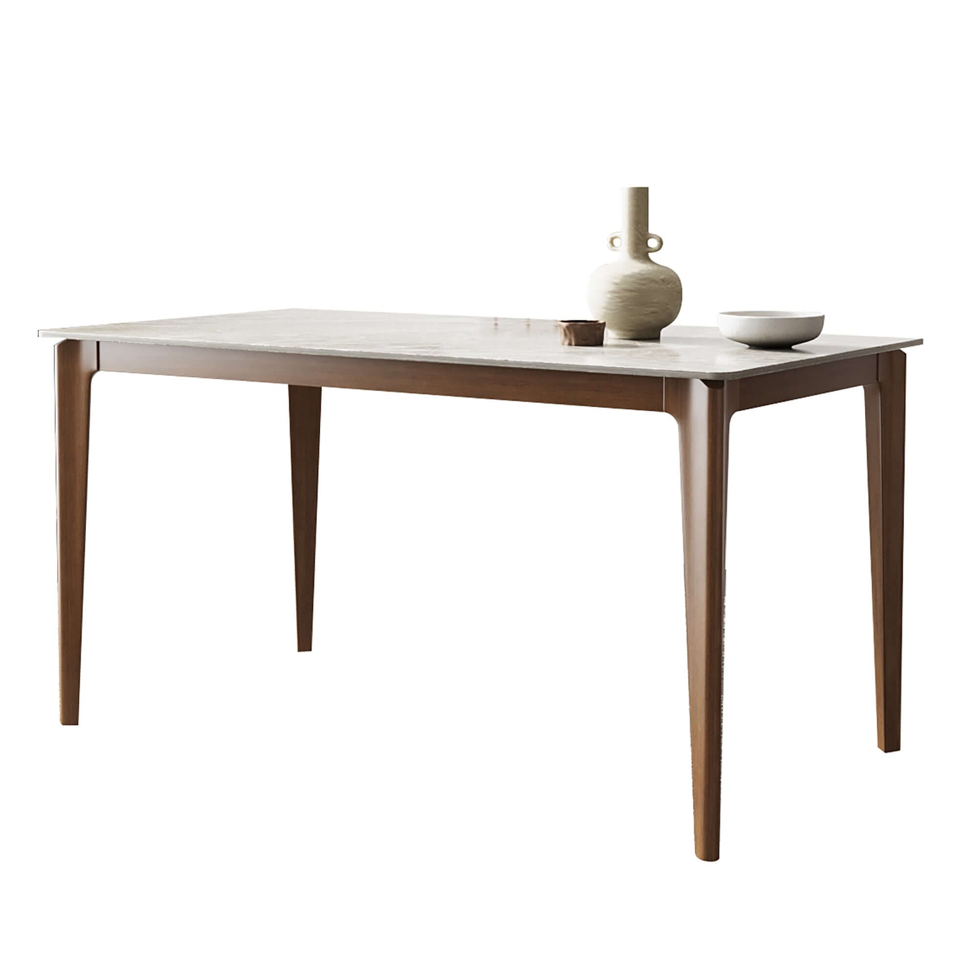 Minimalist 53.5 Inch Slate Wooden Rectangular Dining Table for 6 People - Perfect for Modern Dining Room, Kitchen, and Small Space Gatherings