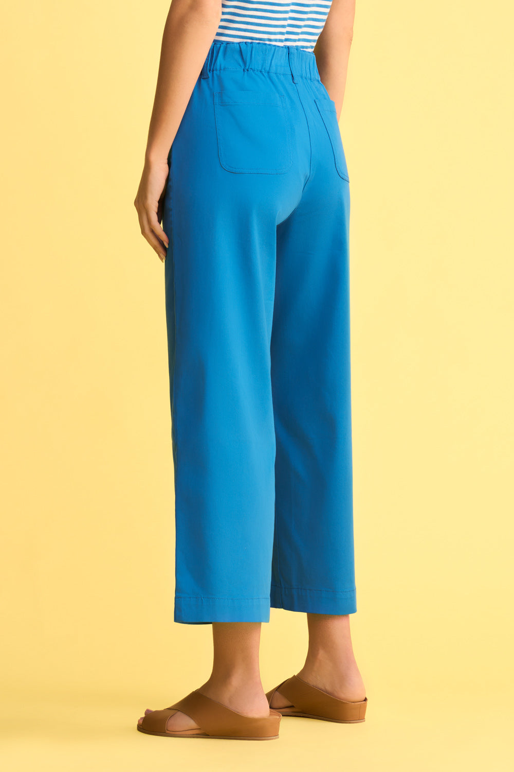 Stylish Wide Leg Pants for Women - Indigo Blue High Waisted Comfortable Trousers | Perfect for Casual Wear, Office & Travel