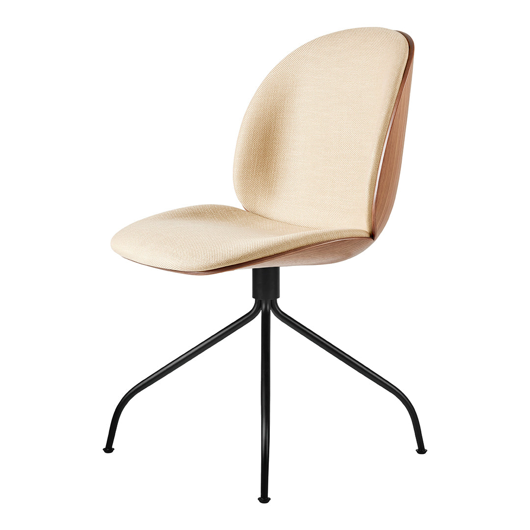 Beetle Meeting Chair - Ergonomic Front Upholstered Office Chair with 4-Star Aluminum Swivel Base & 3D Veneer Shell - Perfect for Conference Rooms, Home Offices, and Workspaces