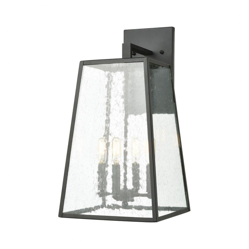 Elk Home 47522/4 Meditterano 22-Inch High 4-Light Outdoor Wall Sconce with Matte Black Finish - Perfect for Patio, Porch, and Garden Lighting