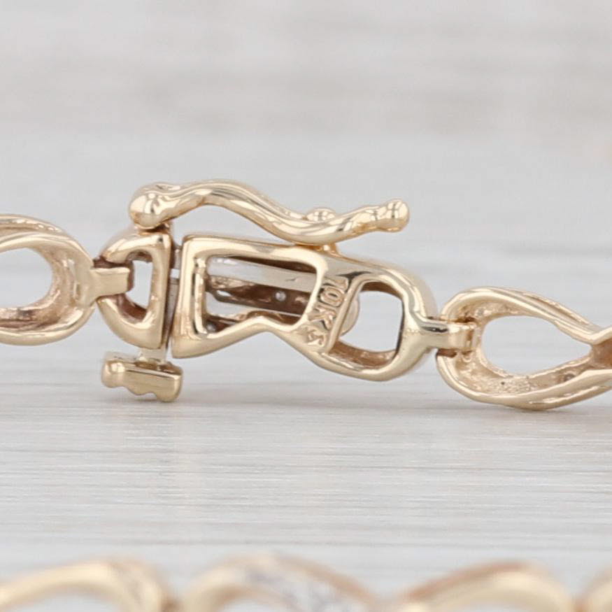 0.24ctw Infinity Figure 8 Link Bracelet in 10k Yellow Gold - 7