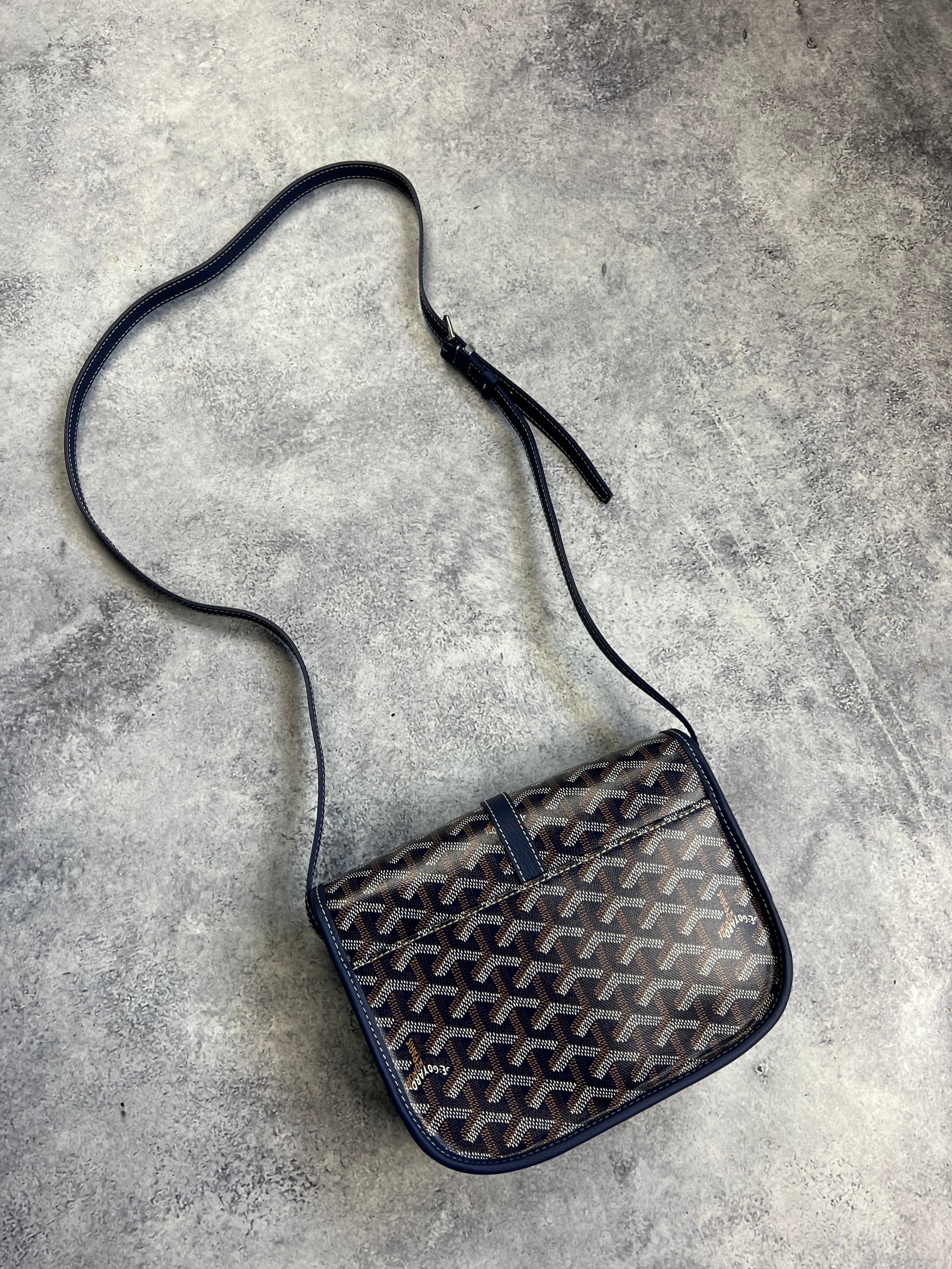 Goyard Belvedere PM Navy Blue Messenger Bag for Men & Women - Stylish Crossbody Shoulder Bag for Work, Travel & Daily Use