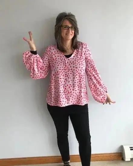 Stylish Pink Cheetah Print Scoop Neck Blouse for Women | Trendy Casual & Party Wear | Perfect for Date Nights, Office Outfits & Weekend Brunch