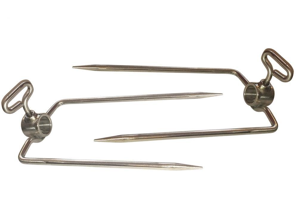 Premium Stainless Steel Rotisserie Forks Set - 2-Prong Forks for 1 Inch Spit Rod, Perfect for Rotisserie Chicken, Turkey, Lamb & BBQ Grilling - Ideal for Outdoor Cooking, Backyard Parties & Camping
