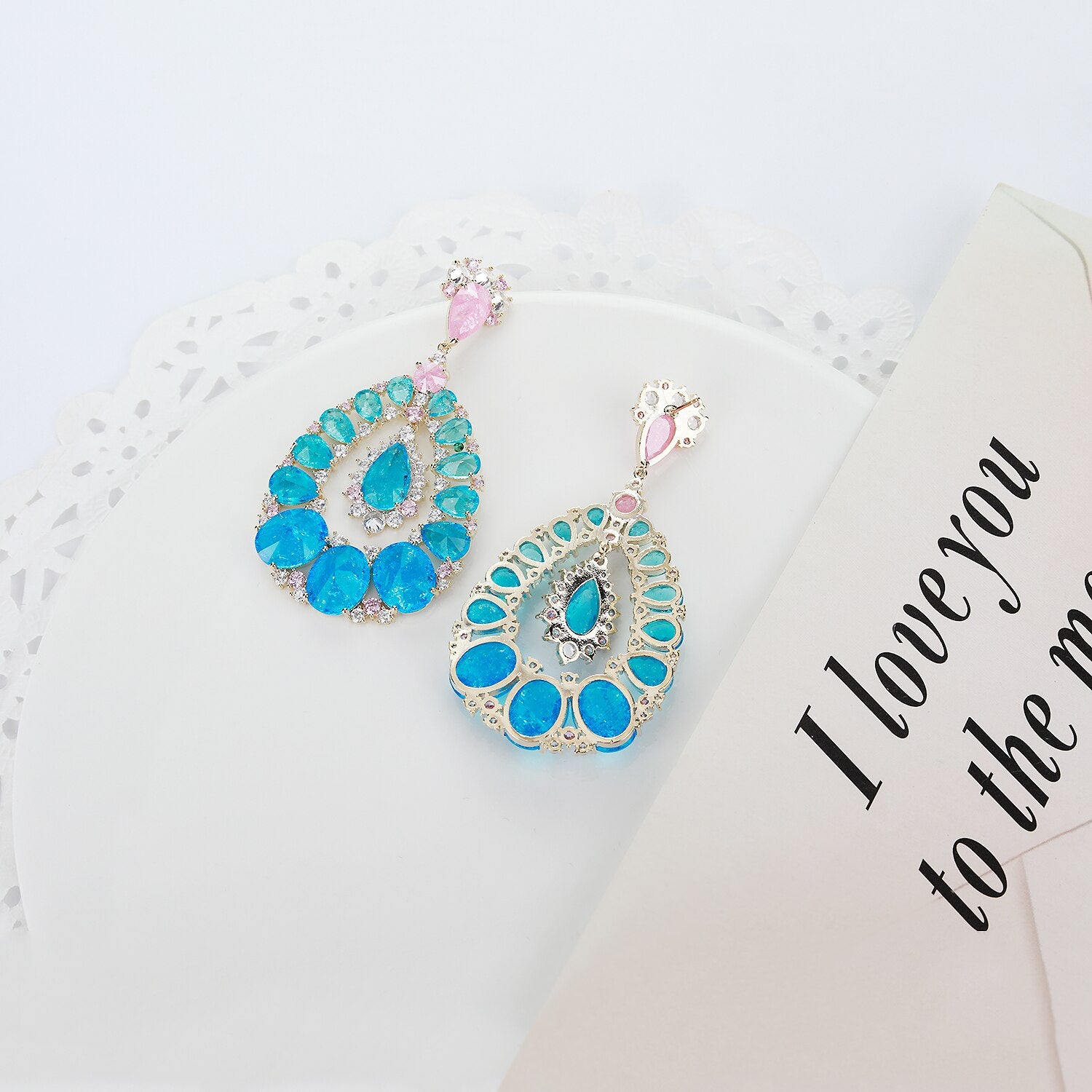 Cubic Zirconia CZ Leaf Earrings for Wedding | Crystal Flower Dangle Earrings for Bride & Women | Birthday Party Jewelry Gift CE11460 | Perfect for Bridal Shower, Anniversary & Special Occasions