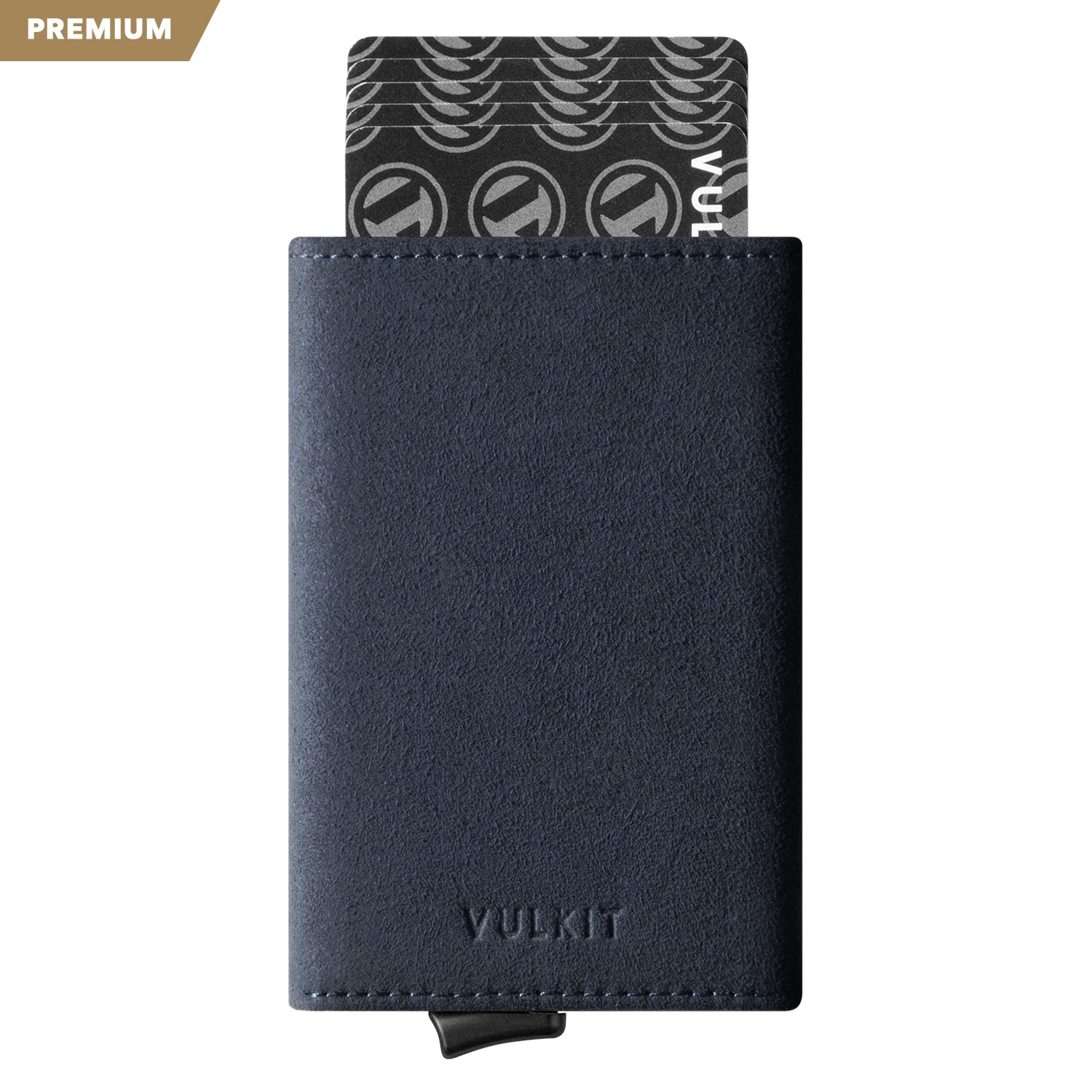 VC203A Genuine Alcantara Leather Tri-Fold Wallet with Back Zipper Slot & Magnetic Closure - Slim RFID Blocking Wallet for Men, Perfect for Travel, Business & Everyday Carry