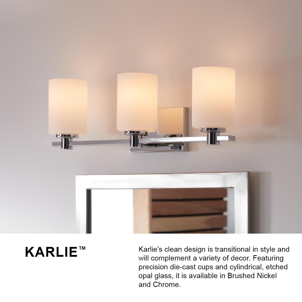 Hinkley Karlie Collection Transitional One Light Bathroom Vanity Fixture in Brushed Nickel - Perfect for Modern Bathroom Lighting and Vanity Makeovers