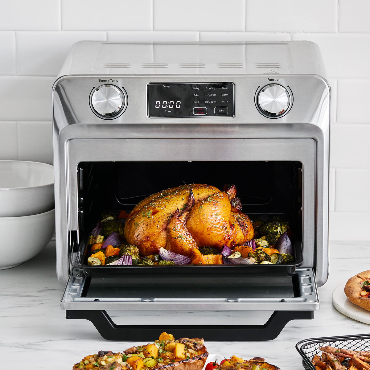 Bistro 9-in-1 Air Fryer Toaster Oven - Countertop Convection Oven for Baking, Roasting & Reheating | Perfect for Small Kitchens, Dorms & RV Cooking